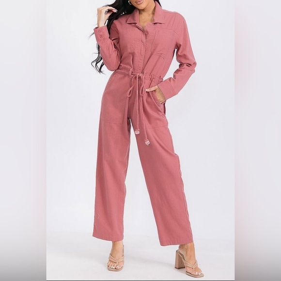 Pants - Women's Pink Jumpsuit